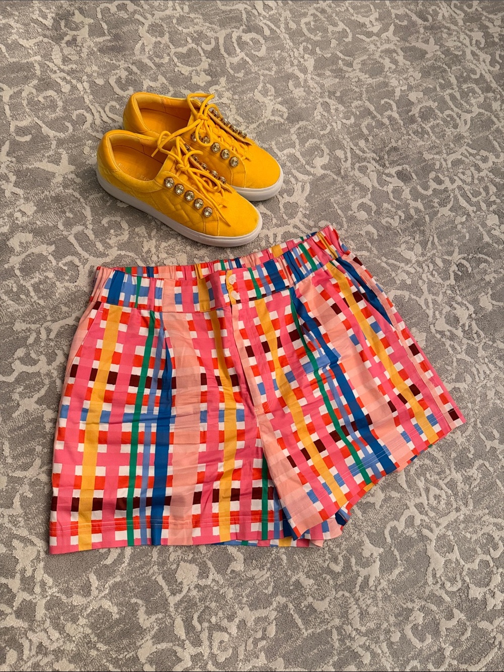 Plaid Shorts Pink & Multicolor